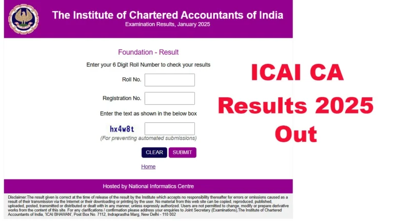 ICAI CA Results 2025 Out